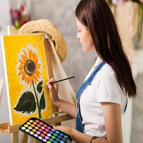 GETHPEN Watercolor Paint,48 Colors Washable Watercolor Paint Set With Brush, Refillable Water Brush Pen, Palette, and Water-Washable Paints for Kids, Adults and Artists. thumbnail 2