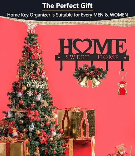 WIPHANY Key Holder Hooks Organizer Hanger Rack Wall Mounted with Screws and Anchors Home Sweet Home Wall Metal Decor for Entryway Front Door Kitchen Hallway Garage Mudroom Office 9.8inches/25cm thumbnail 6