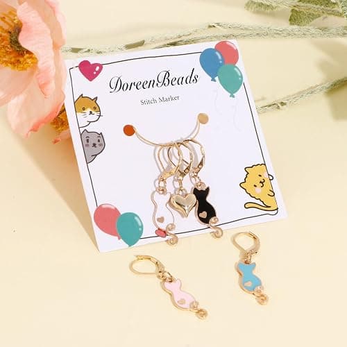 DoreenBeads Stitch Markers for Crocheting and Knitting, Alloy Enamel Crochet Marker Crochet Gifts for Knitting Weaving Sewing Accessories Quilting Jewelry Making thumbnail 3