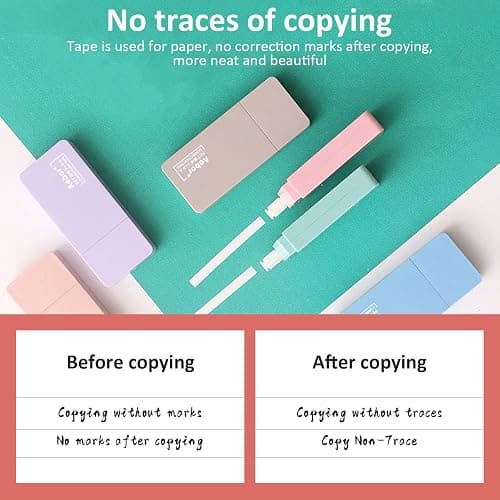 Aebor 6 Pack Correction Tape Cute White Tape Macaron Color Correction Tape, Easy To Use Applicator for Instant Corrections for Students,Office Workers thumbnail 5