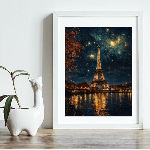 5D Diamond Painting Kits for Adults, Landscape Eiffel Tower Diamond Art Kits for Adults Beginner, DIY Full Drill Diamond Dot Gem Painting for Home Wall Decor 12x16inch thumbnail 4
