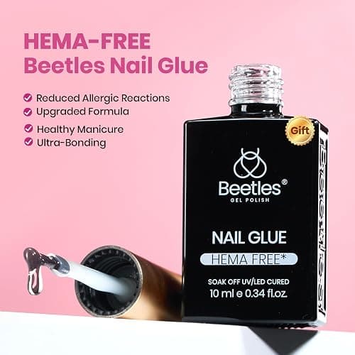 Beetles Gel Nail Kit Etch-X, Almond Short, 288pcs 12 Sizes Nail tips, with 10ml Hema-Free Nail Glue Gel, Glue on Nails for Acrylic Press On Nail, Pre-Etched Half Matte Extension Set for Home DIY thumbnail 5