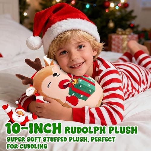 CMXLVFZ Christmas Stuffed Animals Plush Toys - 10 Inch Soft and Hugging Deer Stuffed Animal Plushes for Kids, Girls & Boys - Ideal 2025 Collectible Toys Holiday Home Decorations thumbnail 4