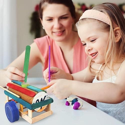 WISYOK 180 Pcs 6' Colored Jumbo Wooden Craft Sticks - Rainbow Wooden Popsicle Sticks for Creative Designs or Kids Education, Home Art Projects thumbnail 2