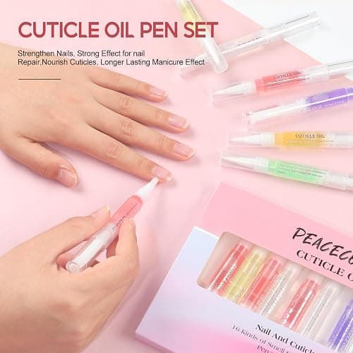 PEACECOLOR 16Pcs Cuticle Oil Pen for Nails Portable Nail Moist Nail Strengthener Nails Care Kit for Treatment Care Nail Softener and Strengthener thumbnail 6