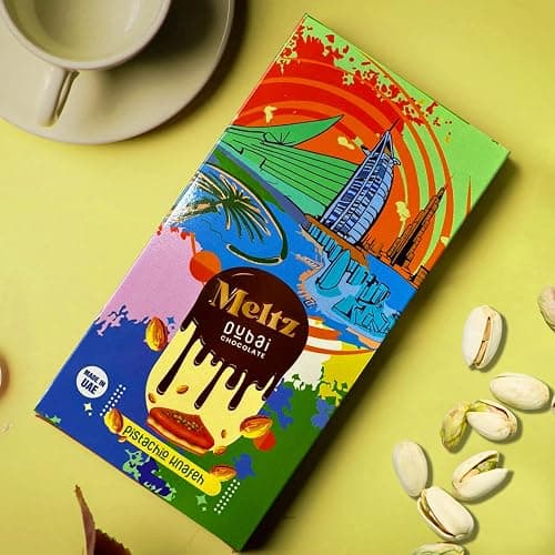 Meltz Premium Dubai Chocolate Bar 192g - Pistachio Kunafa Luxurious UEA Middle Eastern Delight - Milk Chocolate Pistachi KnaFeh - Perfect Dubai Sweets Treat Box Dairy Gift (pack of 1) thumbnail 6
