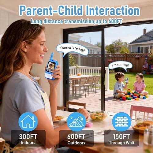 Lapare Video Walkie Talkies for Kids, 2 Pack Rechargeable Walkie Talkies with HD Color Screen, Real-time Video, Outdoor Camping Toys & Birthday Gifts for Boys Age 3-8 thumbnail 3