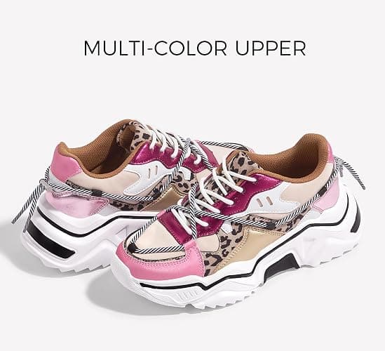 LUCKY STEP Women's Platform Colorful Fashion Sneakers Retro Colorblock Stylish Cute Chunky Dad Walking Shoes thumbnail 4