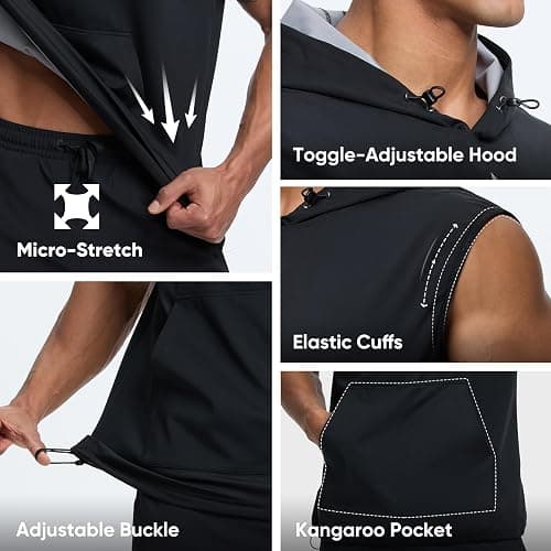 HOTSUIT Sauna Shirt for Men Anti-Rip Men's Heat Trapping Pullover Vest Hoodies Tank Top for Boxing Exercise thumbnail 4