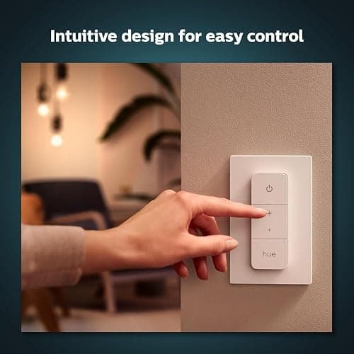PHILIPS Hue Smart Dimmer Switch Remote, White, 1 Pack, Turns Hue Lights On, Off, Dims or Brightens, Smart Home Control, Requires Bridge, Easy, No-Wire Installation thumbnail 5