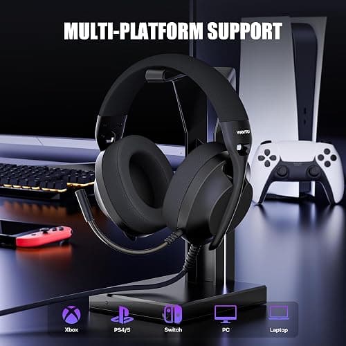 WIRWTRU S30 Gaming Headset with Microphone,198g Lightweight Design, Wired Gaming Headphones for Xbox, Xbox Series X|S, PS5, PS4, Switch, PC, Noise Cancelling Mic, Soft Earmuffs (Black) thumbnail 5