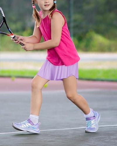 Witwot Butterfly Shorts Girls, 2-in-1 Teen/Kids Girl Flowy Skort for Running, Tennis, Dance thumbnail 3