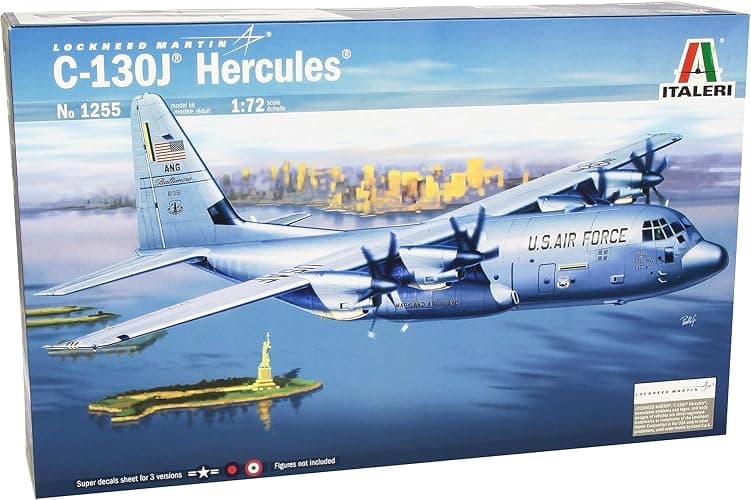 Italeri 1255S 1/72 C-130J Hercules, Grey - Image 1