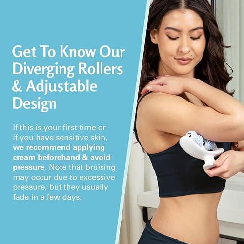 M3 Naturals Anti Cellulite Roller & Lymphatic Drainage Massager | Fascia Blaster for Contoured & Smoother Skin | Tool for Sore Arms, Legs, Stomach & Buttocks Multicolor thumbnail 4