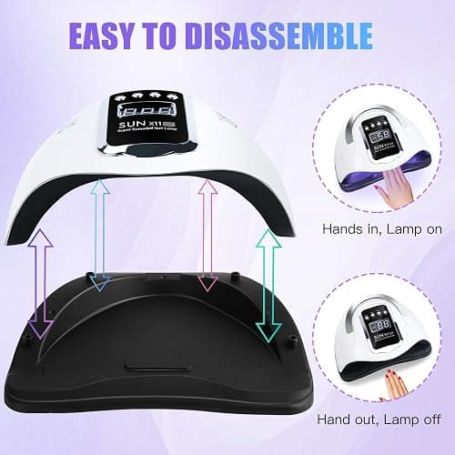 UV LED Nail Lamp 320W Professional Gel Nail Dryer with 66 LED Beads, Fast Curing Nail Lamp with Auto Sensor, 4 Timer Settings (10s/30s/60s/99s) for Gel Polish Home Salon thumbnail 4