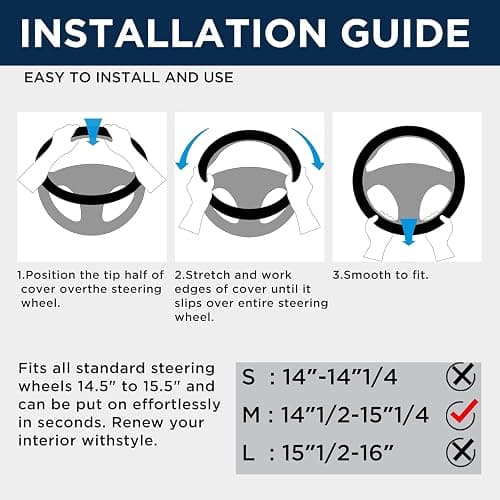 Road Comforts Car Steering Wheel Cover - Microfiber Leather Steering Wheel Wrap Sports 14.5-15 Inch Steering Wheel Cover Non-Slip for Men Women Pink & Pink Color thumbnail 8