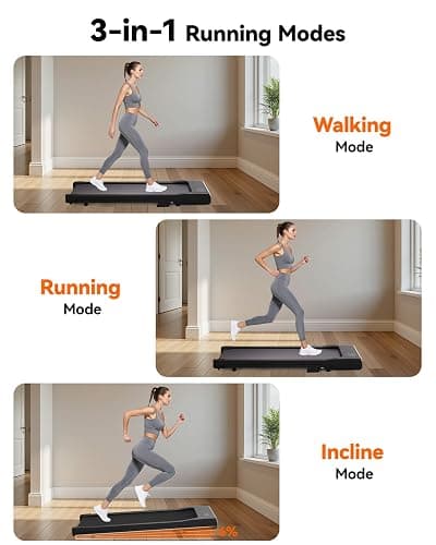 Lacuffy Walking Pad with 6% Incline, Max 12km/h Treadmill for Home Foldable, Raceable Under Desk Treadmill Max 136kg,159kg walking treadmill 2.5HP with Smart App Control, HIIT & MIIT Programs thumbnail 5