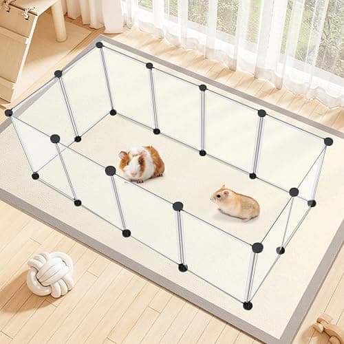 VISCOO 12 Panels Transparent Small Animals Playpen,48" x 24" x 16" Portable Pet Playpen,Plastic Enclosure,Puppy Play Pen for Indoors Outdoor Pet Fence for Guinea Pigs,Bunny,Ferrets,Hamsters,Hedgehogs thumbnail 7