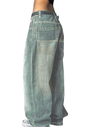 EMMIOL Women Boyfriends Hip Hop 90s Vintage Baggy Jeans Loose Denim Pants Mid-Low Waist Jeans thumbnail 3