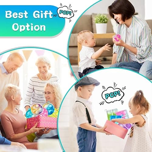 ONKULL Pop Fidget Keychain 30 Pack ,Mini Fidget Toys Bulk ,Sensory Toys for Kids ,Party Favors for Kids 4-8,8-12 Year ,Back to School Gifts for Classroom ,Easter Goodie Bags Stuffers thumbnail 7