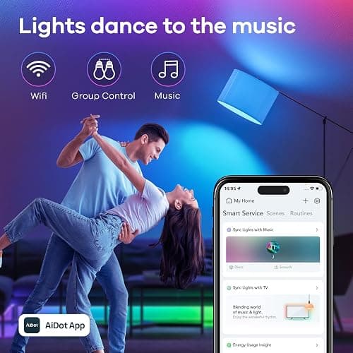 Linkind Smart Light Bulbs, Smart Bulb That Work with Alexa & Google Home, LED Light Bulbs Color Changing, 104 Preset Scene, Music Sync, A19 E26 2.4GHz RGBTW WiFi Bluetooth Light Bulb 60W, 800LM, 4Pack thumbnail 9
