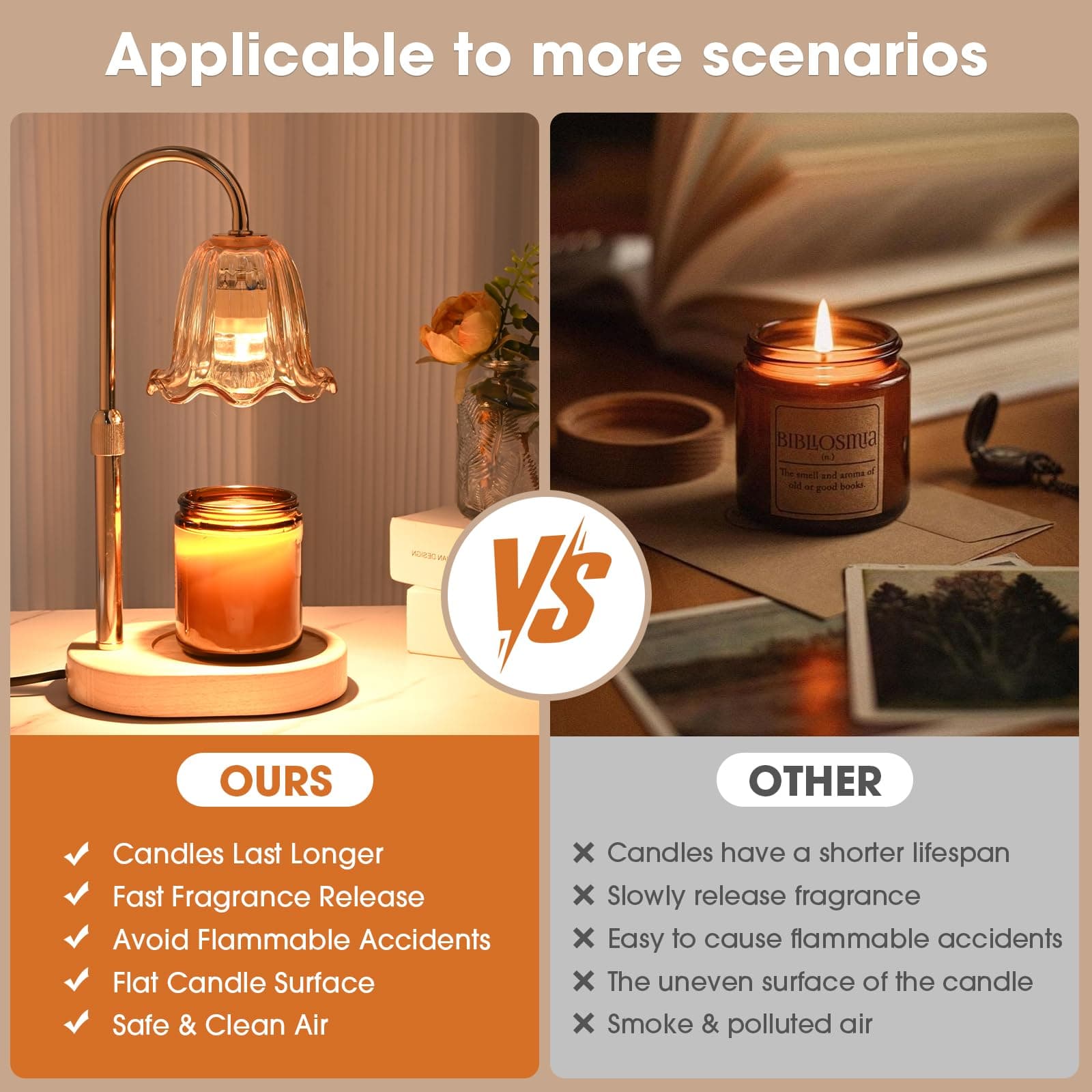 Adjustable Candle Warmer Lamp with Timer & Dimmer, Vintage Home Decor for Scented Jar Candles - Adjustable Height, Safe Melting Tech, Ideal Women/Men, New Home Bedroom Essential thumbnail 4
