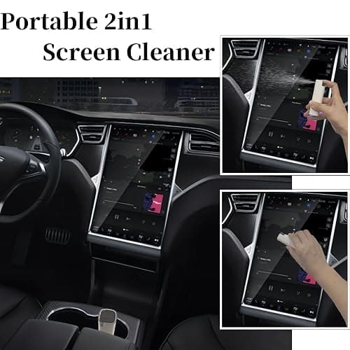 Car Screen Cleaner Spray and Wipe for Women, Cell Phone Touchscreen Cleaning Wiper Kit Accessories for MacBook Display iPad iPhone Mac Laptop Computer Monitor TV Screens, Black Grey White thumbnail 3