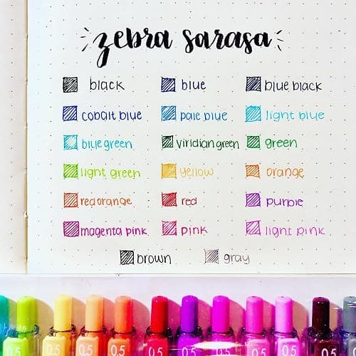 Zebra Pen Sarasa Clip Retractable Gel Pen, 0.5mm Fine Point, Rainbow Assorted Colors, Ideal for Teacher Gifts, School Supplies and Office Supplies, 20-Pack (47220) thumbnail 4