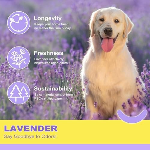 MIZOK Puppy Pads 28x34in Lavender Scented, Dog Pee Pads Extra Large Odor Eliminating Ultra Absorbent Up to 8 Cups, 6 Layers Leak-Proof & Quick-Dry Purple (40 Counts) thumbnail 2
