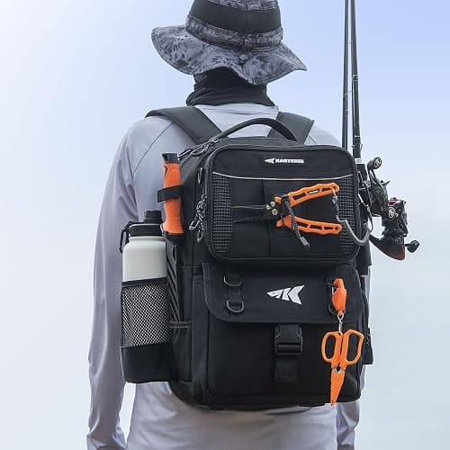 KastKing BaitSpace Fishing Tackle Backpack with Removable Bait Binder,2 Rod Holders Storage Fishing Gear and Equipment thumbnail 2
