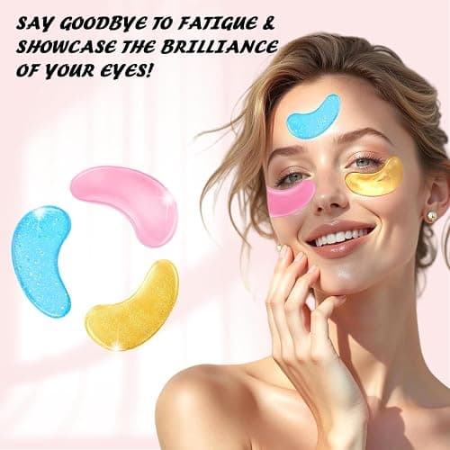 Onespring Eye Masks (8 Pairs) - 24K Gold, Caffeine and Retinol Under Eye Patches, Gel Pads for Wrinkles, Puffiness & Dark Circles, Bachelorette Party Favors, Self Care, Birthday Gifts for Women thumbnail 6