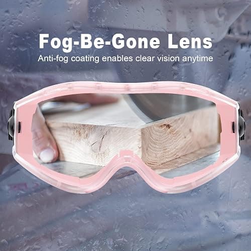 UKNOW Safety Goggles Over Glasses - Anti-Fog Clear Lens - ANSI Z87.1 Certified Eye Protection for Lab Work, Industrial Use thumbnail 4