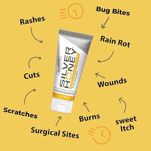 Absorbine Silver Honey Rapid Wound Repair Ointment 2oz Tube, Manuka Honey + MicroSilver BG, Horse & Large Animal Wound Care thumbnail 3