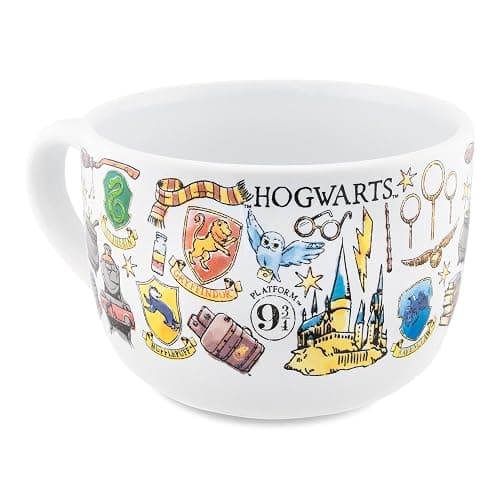 Harry Potter Hogwarts Destination Ceramic Soup Mug Bowl With Vented Lid and Handle For Ice Cream, Cereal, Beverages | Holds 24 Ounces thumbnail 3