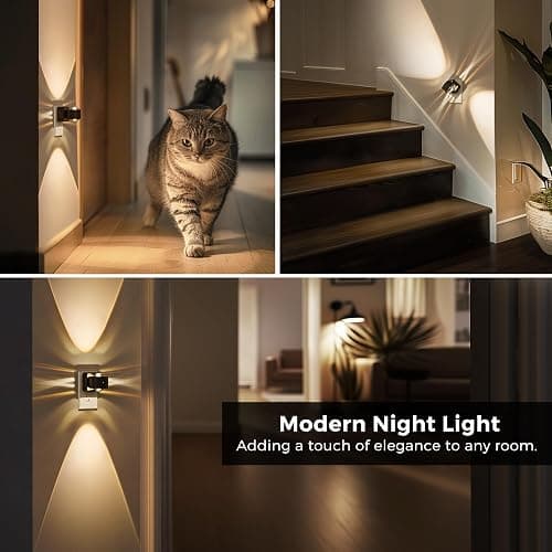 L LOHAS LED Night Light Projector, Night Lights Plug into Wall, Dusk to Dawn Sensor, Rotating Nightlight for Kids, Soft White Ambient Lighting for Bathroom, Gaming Room, Gifts,1 Pack thumbnail 7