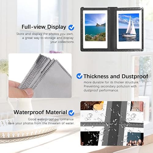 432 Pockets Photo Album for Fujifilm Instax Mini Camera, Polaroid Camera, for Fujifilm Instax Mini 12 11 9 40 99 90 8 7 Evo LiPlay Instant Camera, Polaroid Snap PIC-300 Z2300 Instant Camera (Black) thumbnail 8