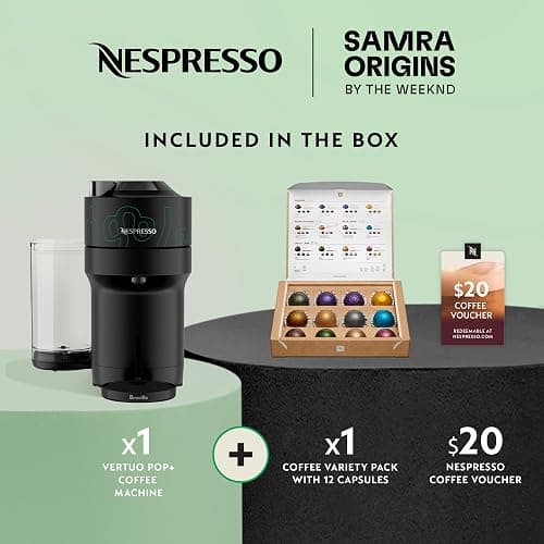 Nespresso Vertuo Pop+ Coffee and Espresso Maker by Breville, Samra Origins by The Weeknd Metad Green thumbnail 4