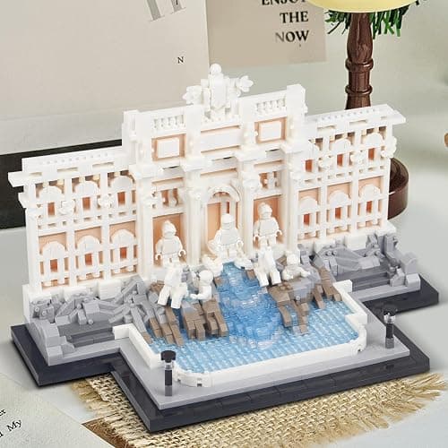 SAMYBLOCKS 2000pcs Micro Mini Blocks Trevi Fountain Archiecture Building Blocks Set,Creative Ideals Roman Landmark Model Collection, for 14+ Boys, Girls or Adults thumbnail 5
