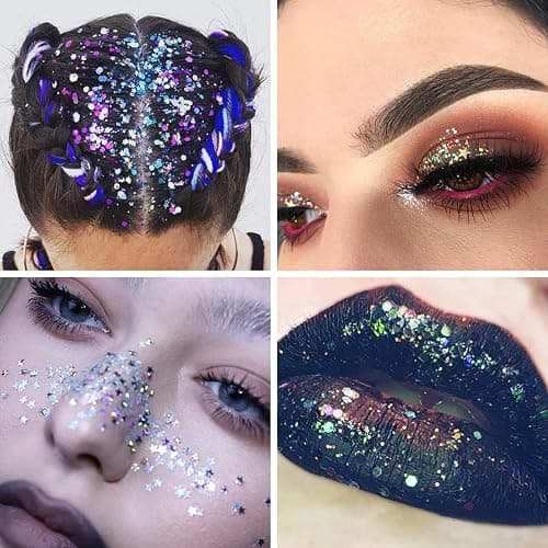 UCANBE Pro Glitter Eyeshadow Palette - Professional 16 Colors - Chunky & Fine Pressed Glitter Eye Shadow Powder Makeup Pallet Highly Pigmented Ultra Shimmer for Face Body thumbnail 5