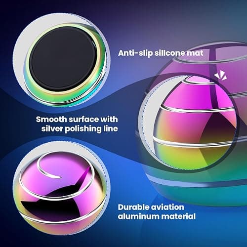 Fidget Spinner Desktop Toys - Kinetic Spinning Ball for Anxiety & ADHD Relief, Optical Illusion Fidget Toys for Adults, Kids, Parents & Friends, Ideal Gift Metal Fidgets for Office & Home thumbnail 6