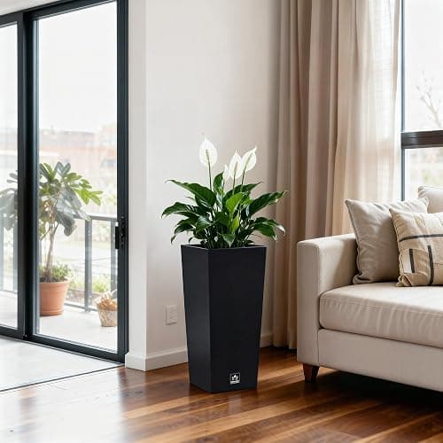Maple99 Outdoor Planter 30 Inch – Large Tall Planters for Outdoor and Indoor Plants, Modern Tapered Design, Weather Resistant with Drainage Holes and Removable Insert Tray thumbnail 6