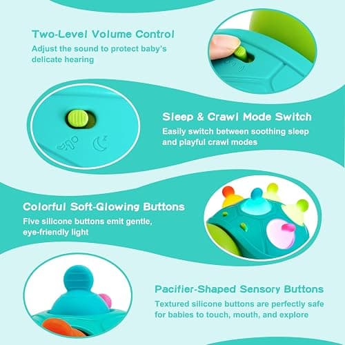 Baby Crawling Turtle Toy 6 9 12 18 Months, Infant Tummy Time Sensory Teething Musical Toys, Toddler Walking Learning Motor Skill for 1 2 3 Year Old Boy Girl Birthday Gifts Christmas Stocking Stuffers thumbnail 4
