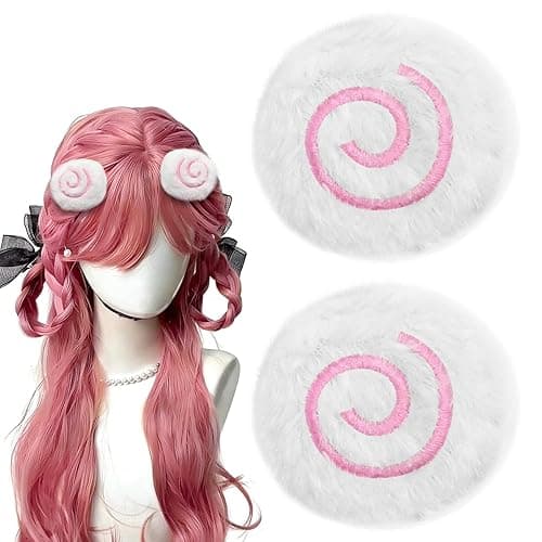 2Pcs Fish Cake Hair Clips, Cute Fuzzy Hair Clips for Women Cutecore Accessories, Kawaii Lolita Accessories Stylish Headpieces for Cosplay Halloween New Year Party - Image 1