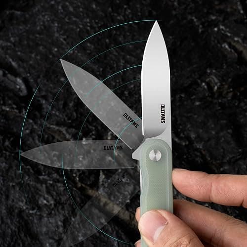 OLITANS G040 Pocket Knife, 2.75'' D2 Steel Blade G10 handle, Small EDC Knife with Pocket Clip for Men Women, 2.1oz thumbnail 8