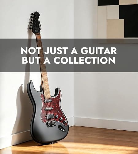 Tostar Electric Guitar Kit with Amp HSS Pickup Beginner Electric Guitar Stratocaster with Gig Bag,Capo,Tremolo, Strap, Picks 39" Full Size Electric Guitars Heavy Metal 6 String for Gifts Satin Black thumbnail 7