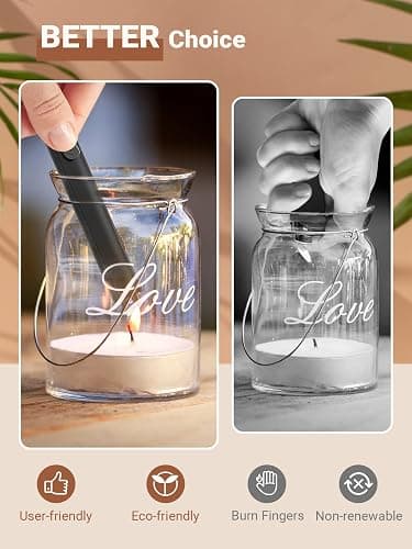 Candle Lighter Stocking Stuffers for Women Men, Electric Candle Lighter USB Rechargeable Graduation Gifts for Him Wife Grandma Girlfriend Safety Lock Long Lighters for Grill Home Kitchen BBQ Camping thumbnail 8