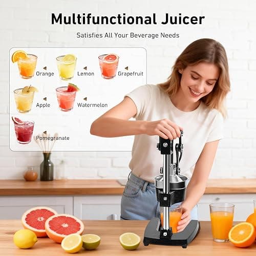 Yigowyigo Manual Juicer Hand Press, Cast Iron Manual Citrus Juice Press, Professional Easy to Clean Citrus Squeezer for Lemons, Oranges, Pomegranates, Grapefruits and Other Fruits (Black) thumbnail 3
