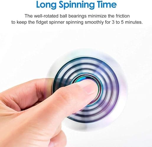 Phoenix Cool Fidget Hand Spinners Dragon Wing Finger Spinner Metal Focus Stainless Steel Fingertip Gyro Stress Relief Spiral Twister Toy Party Favors Birthday Gift for Kids Adults(Rainbow) thumbnail 4
