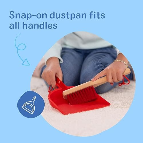 Melissa & Doug Dust Sweep Mop 6-Piece Wooden Cleaning Toy Set | 6 Pcs, Cleaning Pretend Play, Wooden Broom, Mop, Duster, Dustpan, Brush, Toy Storage Stand, Preschool Toys for Kids, Ages 3+ thumbnail 6