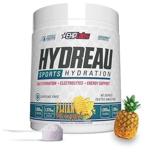 EHP Labs Hydreau Electrolytes Powder No Sugar - Hydration Powder for Endurance & Energy - for Men & Women - Sugar Free Electrolytes - (40 Serves, Fijian Pineapple) - Image 1